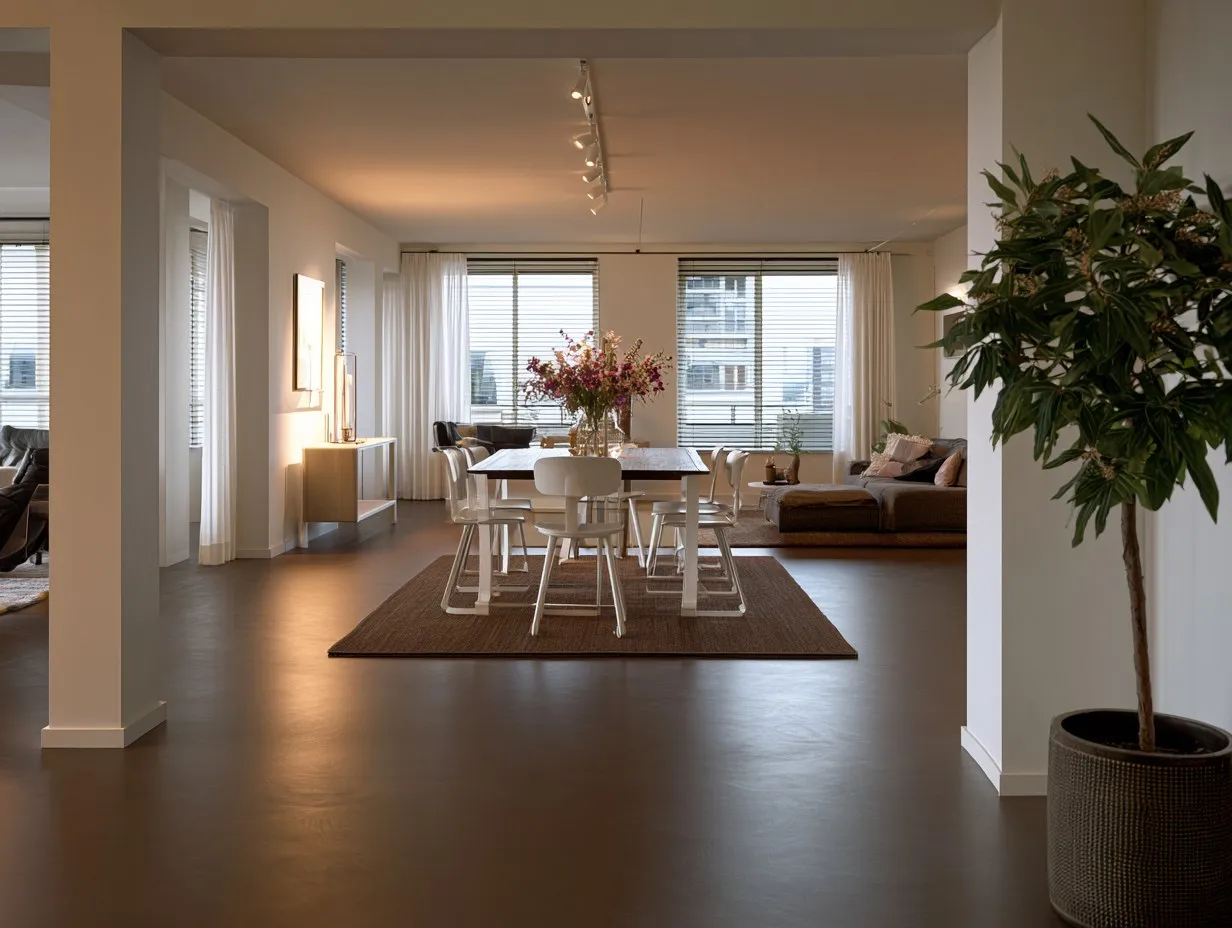 Microcement vloer in de tint Coffee