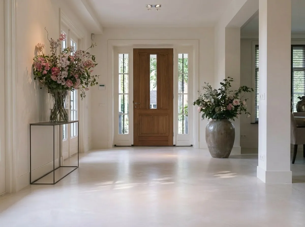 Andere hoek — 40 m² microcement Branco in een hal & entree, Utrecht