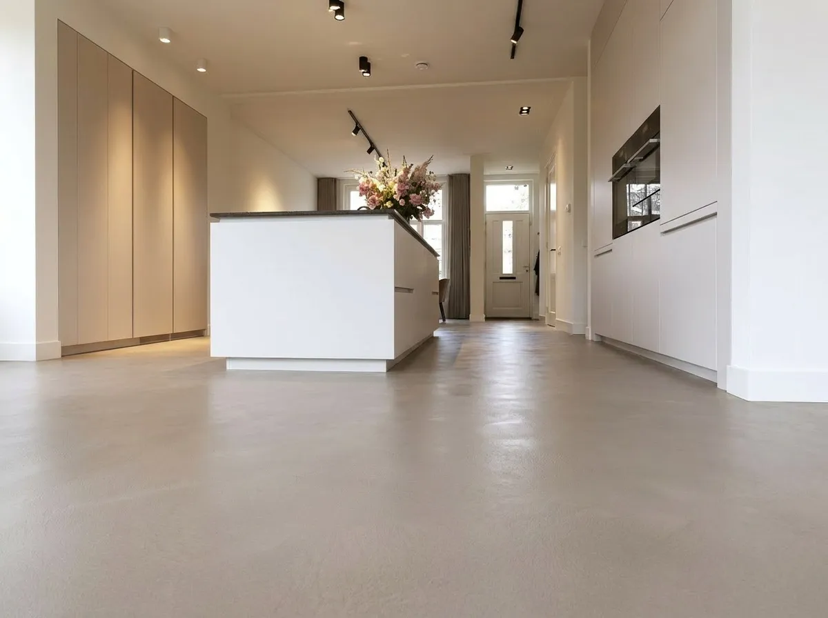 Andere hoek — 24 m² microcement Topo in een keuken, Rotterdam