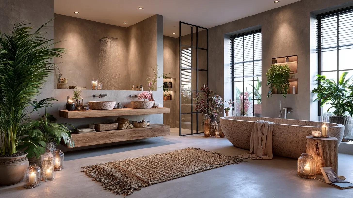 Microcement — Microcement vloer in de badkamer: waterbestendig en naadloos
