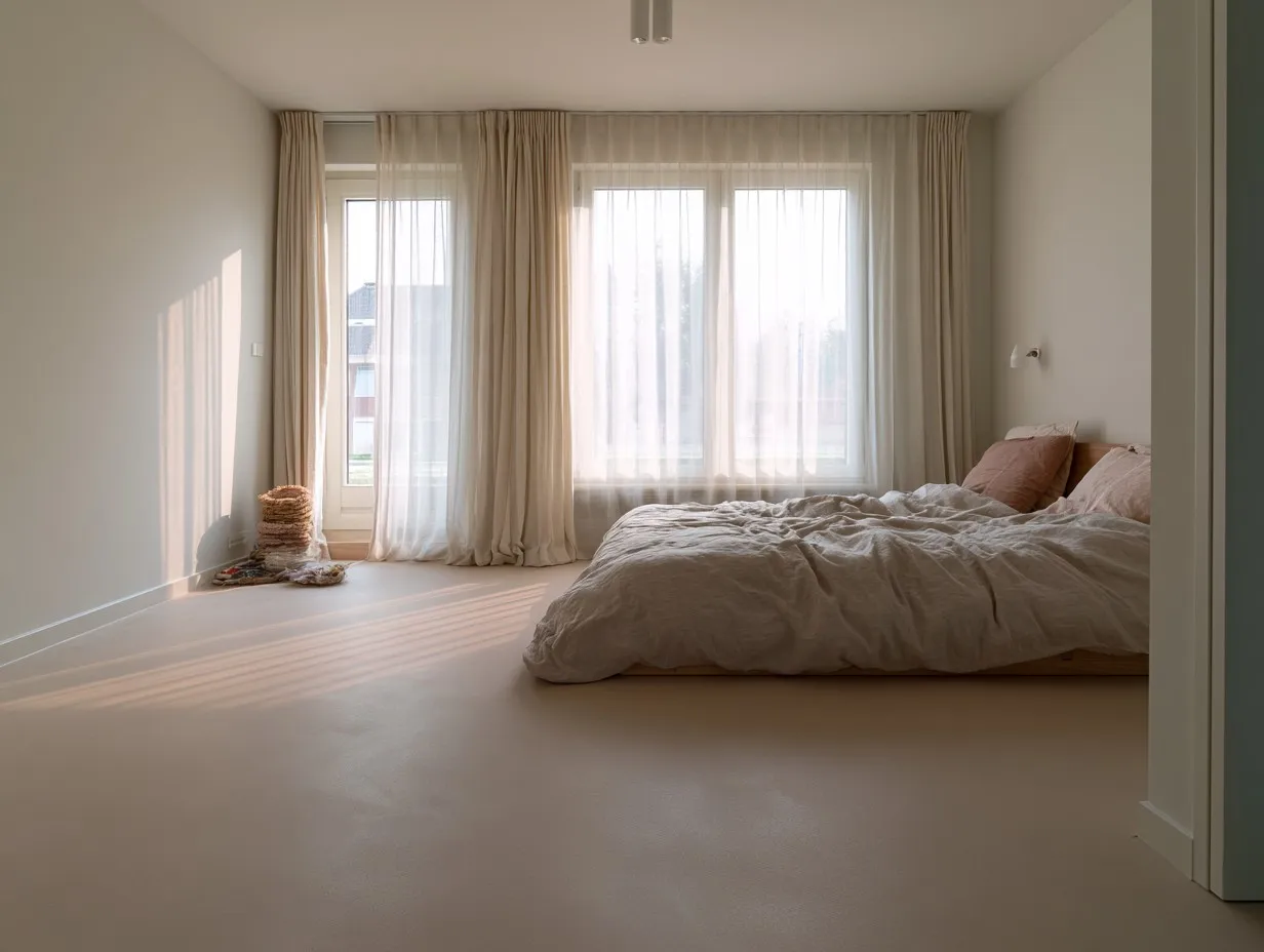 Microcement vloer in warme taupe in een exclusieve villa — Bloemendaal