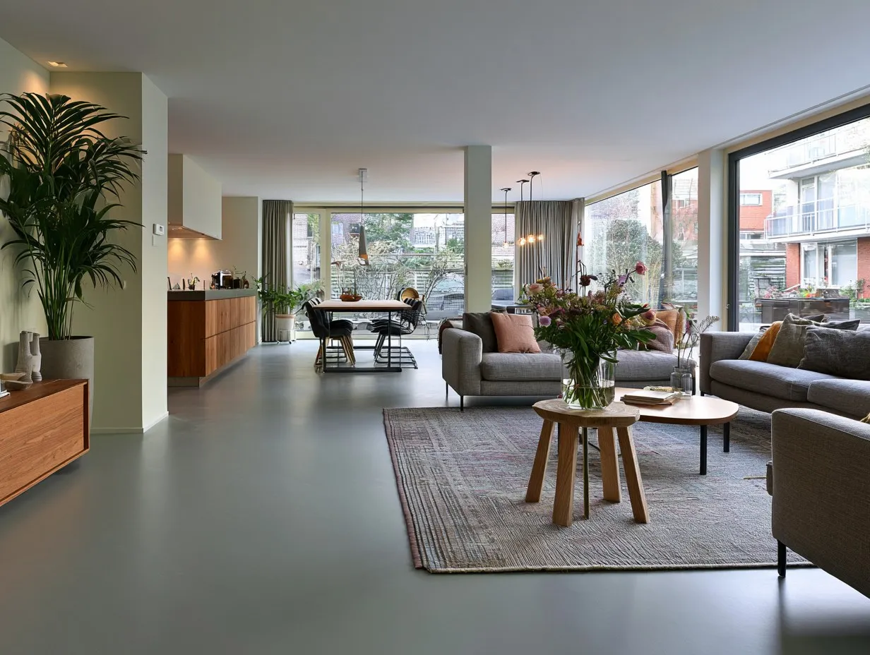 Microcement vloer in de tint Mountain