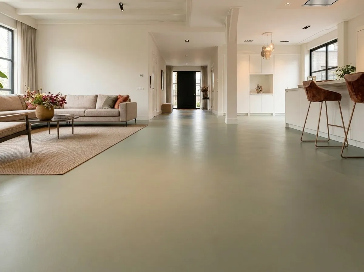 Andere hoek — 110 m² microcement Mountain in een open ruimte, Den Haag