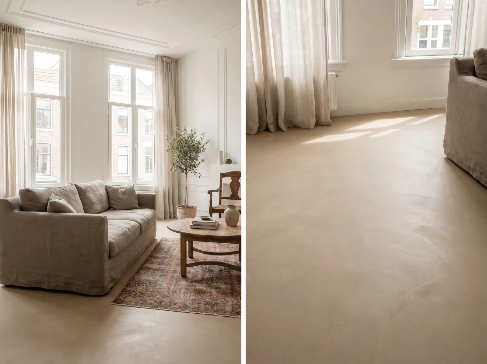 Microcement vloer — Bestaande tegels