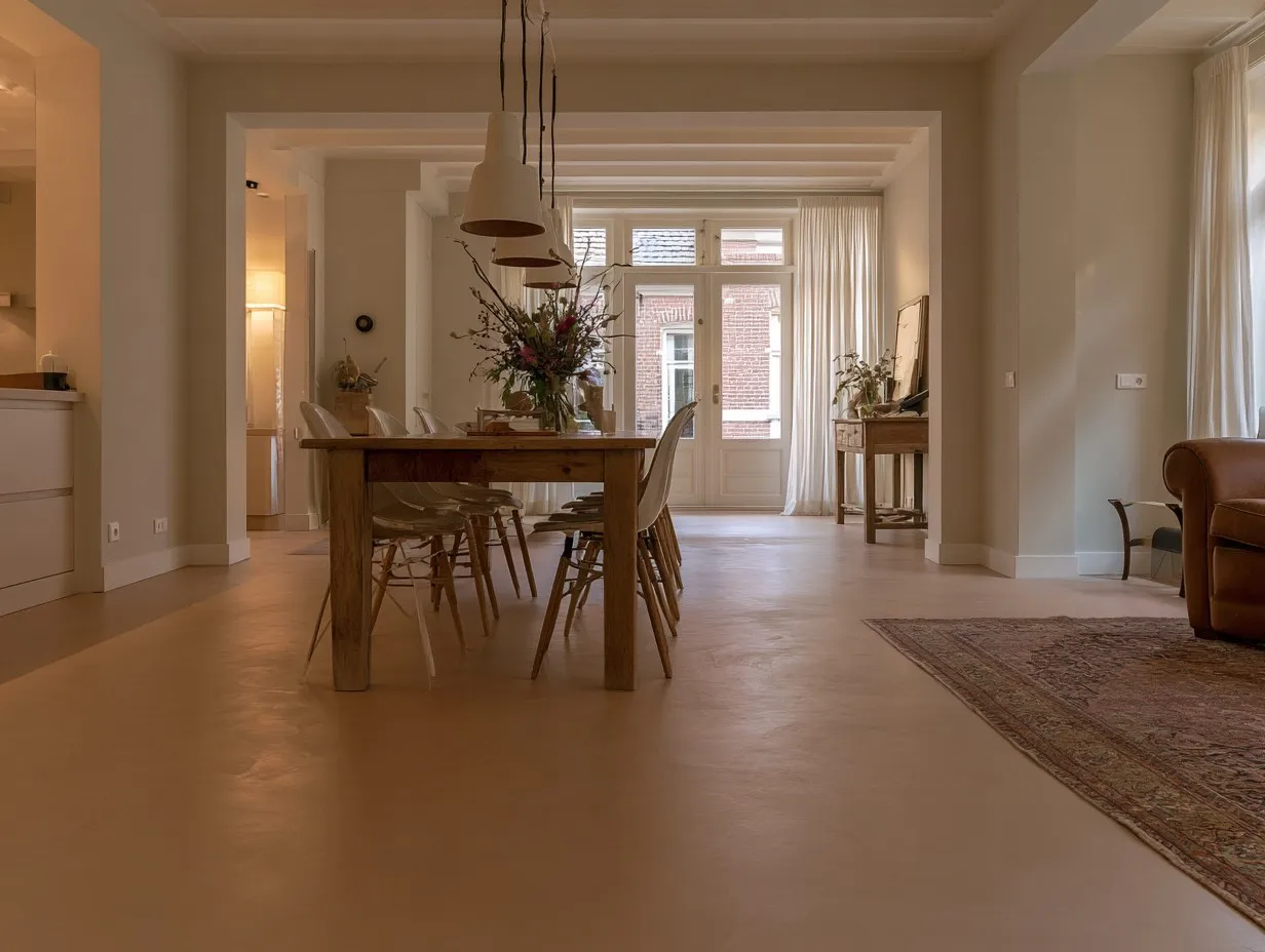 Microcement vloer in de tint Terra