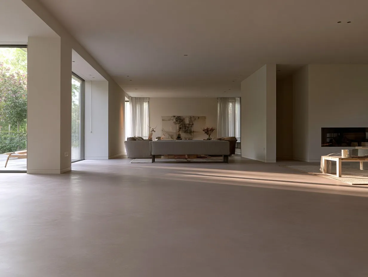 Microcement vloer in de tint Topo