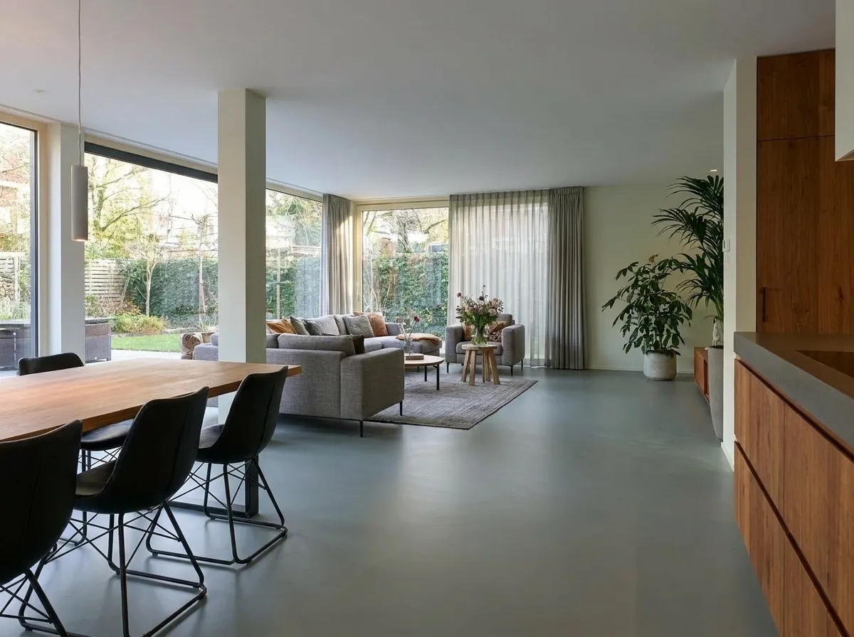 Andere hoek — 58 m² microcement Mountain in een woonkamer, Amsterdam